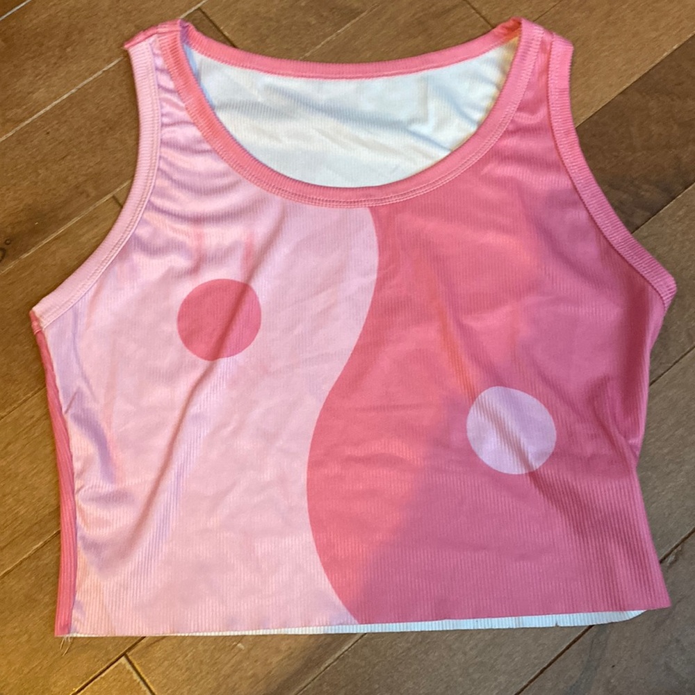 pink ying yang y2k shirt